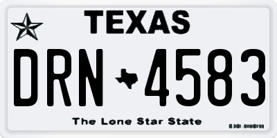 TX license plate DRN4583