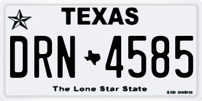 TX license plate DRN4585