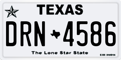 TX license plate DRN4586