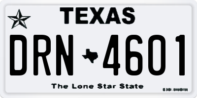 TX license plate DRN4601