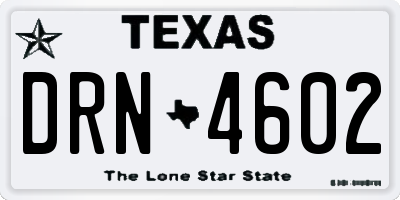 TX license plate DRN4602