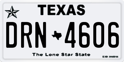 TX license plate DRN4606