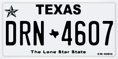 TX license plate DRN4607
