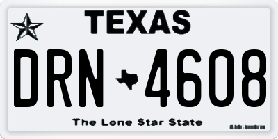 TX license plate DRN4608