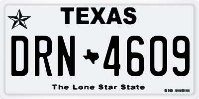 TX license plate DRN4609