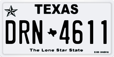 TX license plate DRN4611