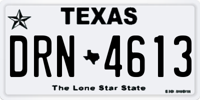 TX license plate DRN4613