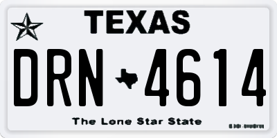 TX license plate DRN4614