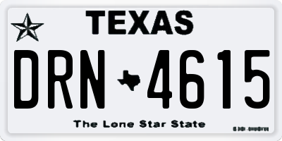 TX license plate DRN4615