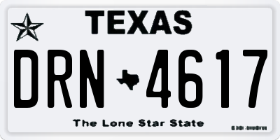 TX license plate DRN4617