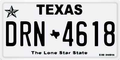 TX license plate DRN4618
