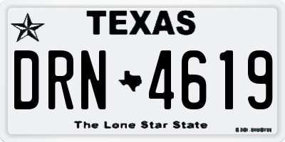 TX license plate DRN4619