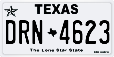 TX license plate DRN4623