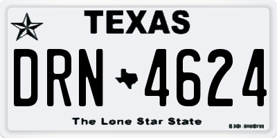 TX license plate DRN4624