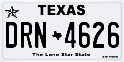 TX license plate DRN4626