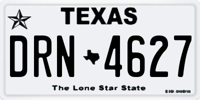 TX license plate DRN4627