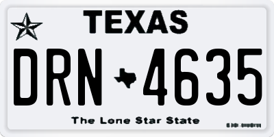 TX license plate DRN4635
