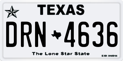 TX license plate DRN4636