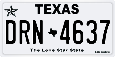 TX license plate DRN4637
