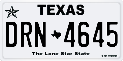 TX license plate DRN4645
