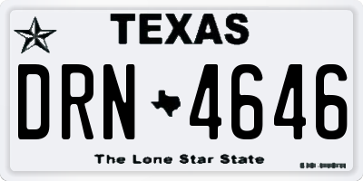 TX license plate DRN4646