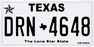 TX license plate DRN4648