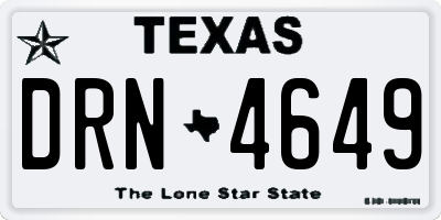 TX license plate DRN4649