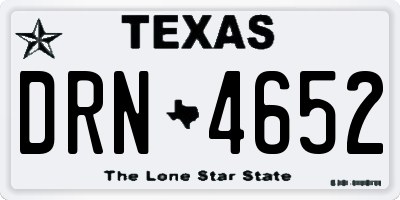 TX license plate DRN4652
