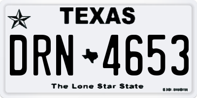 TX license plate DRN4653