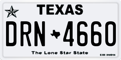 TX license plate DRN4660