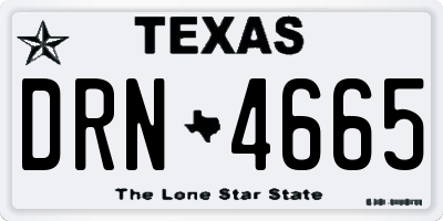 TX license plate DRN4665