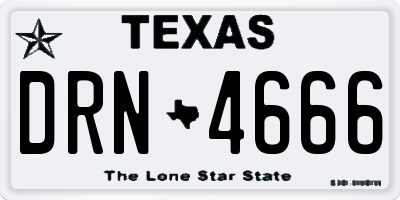TX license plate DRN4666