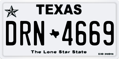 TX license plate DRN4669