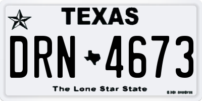 TX license plate DRN4673