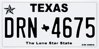 TX license plate DRN4675