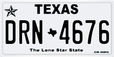 TX license plate DRN4676