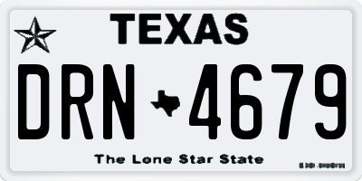 TX license plate DRN4679