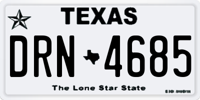 TX license plate DRN4685