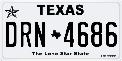 TX license plate DRN4686