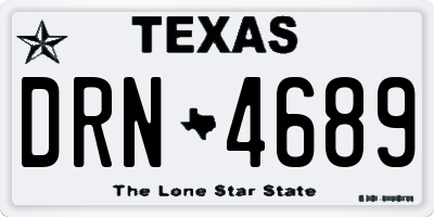 TX license plate DRN4689