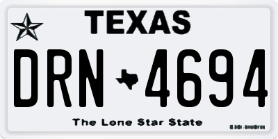 TX license plate DRN4694