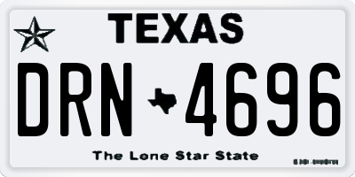 TX license plate DRN4696