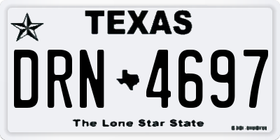 TX license plate DRN4697