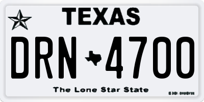 TX license plate DRN4700