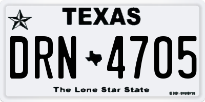 TX license plate DRN4705