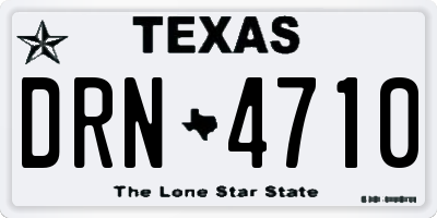 TX license plate DRN4710