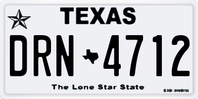 TX license plate DRN4712