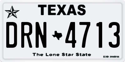 TX license plate DRN4713