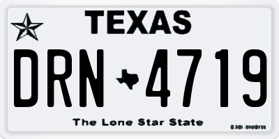 TX license plate DRN4719