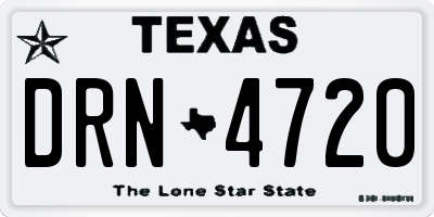 TX license plate DRN4720